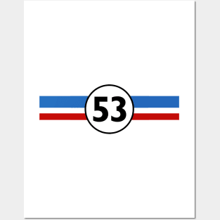 Herbie 53 Classic Racing Car 1963 Circle Logo #1 Posters and Art